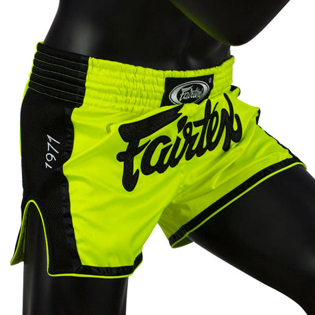 BS1706 Fairtex Slim Fit Muaythai Shorts Lime Green