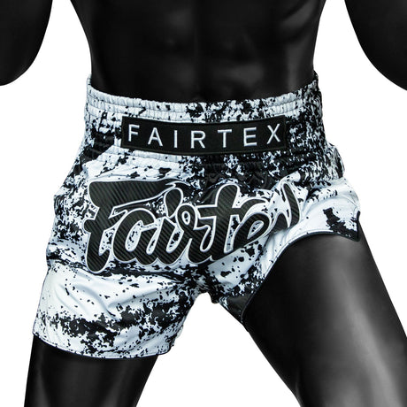 BS1948 Fairtex Grunge White Muaythai Shorts