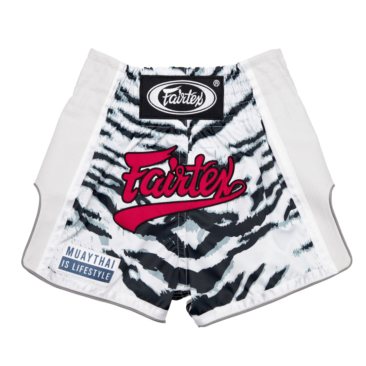 BSK2103 Fairtex Kids Muaythai Shorts White Tiger