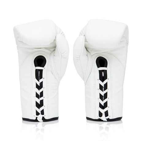 Fairtex BGL6 Lace-up Competition Boxing Gloves - White