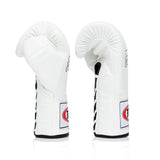 Fairtex BGL6 Lace-up Competition Boxing Gloves - White