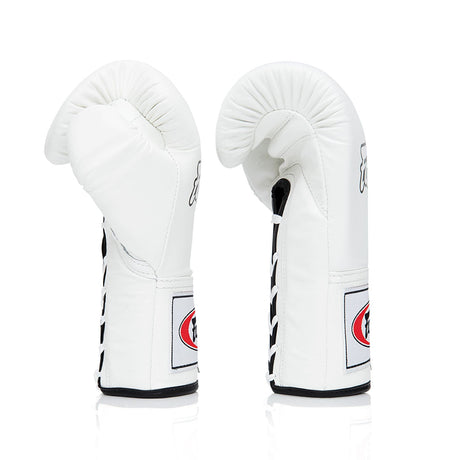 Fairtex BGL6 Lace-up Competition Boxing Gloves - White