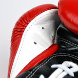 Fairtex BGL7 Mexican-Style Lace-up Training Gloves - Red-Black-White