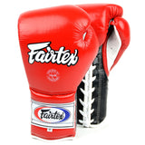 Fairtex BGL7 Mexican-Style Lace-up Training Gloves - Red-Black-White