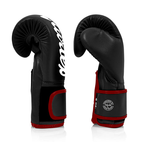 Fairtex BGV14 Microfibre Boxing Gloves - Black (Red Trim)