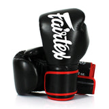 Fairtex BGV14 Microfibre Boxing Gloves - Black (Red Trim)