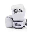 White Fairtex bgv1c plus boxing gloves with velcro closure