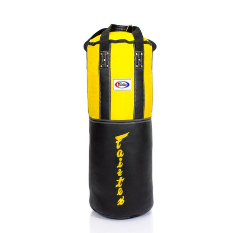 fairtex hb3 extra large leather heavy bag black yellow filled