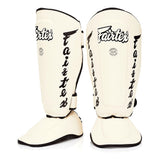 Fairtex SP7 Twister Detachable Shin Guards  - White