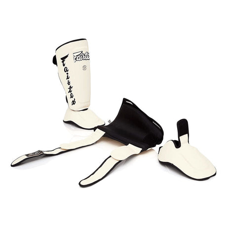 Fairtex SP7 Twister Detachable Shin Guards  - White