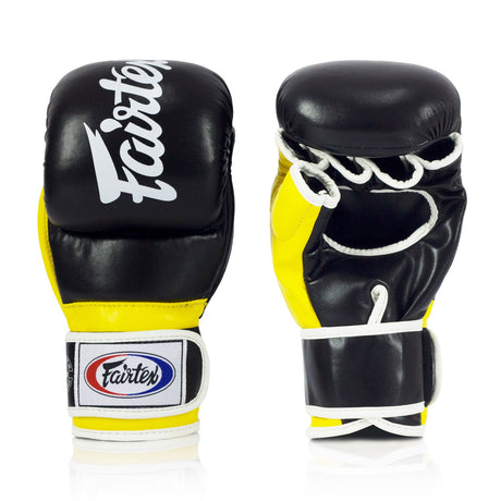 Fairtex FGV18 Super Sparring MMA Gloves - Black-Yellow