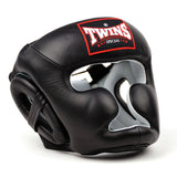 HGL3 Twins Leather Sparring Headguard Black