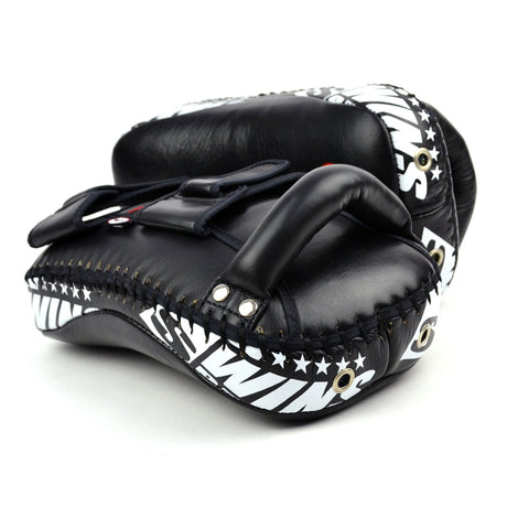 KPL10 Twins Curved Leather Thai Kick Pads Black
