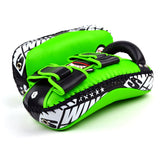 KPL10 Twins Curved Leather Thai Kick Pads Green-Black