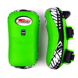 KPL10 Twins Curved Leather Thai Kick Pads Green-Black