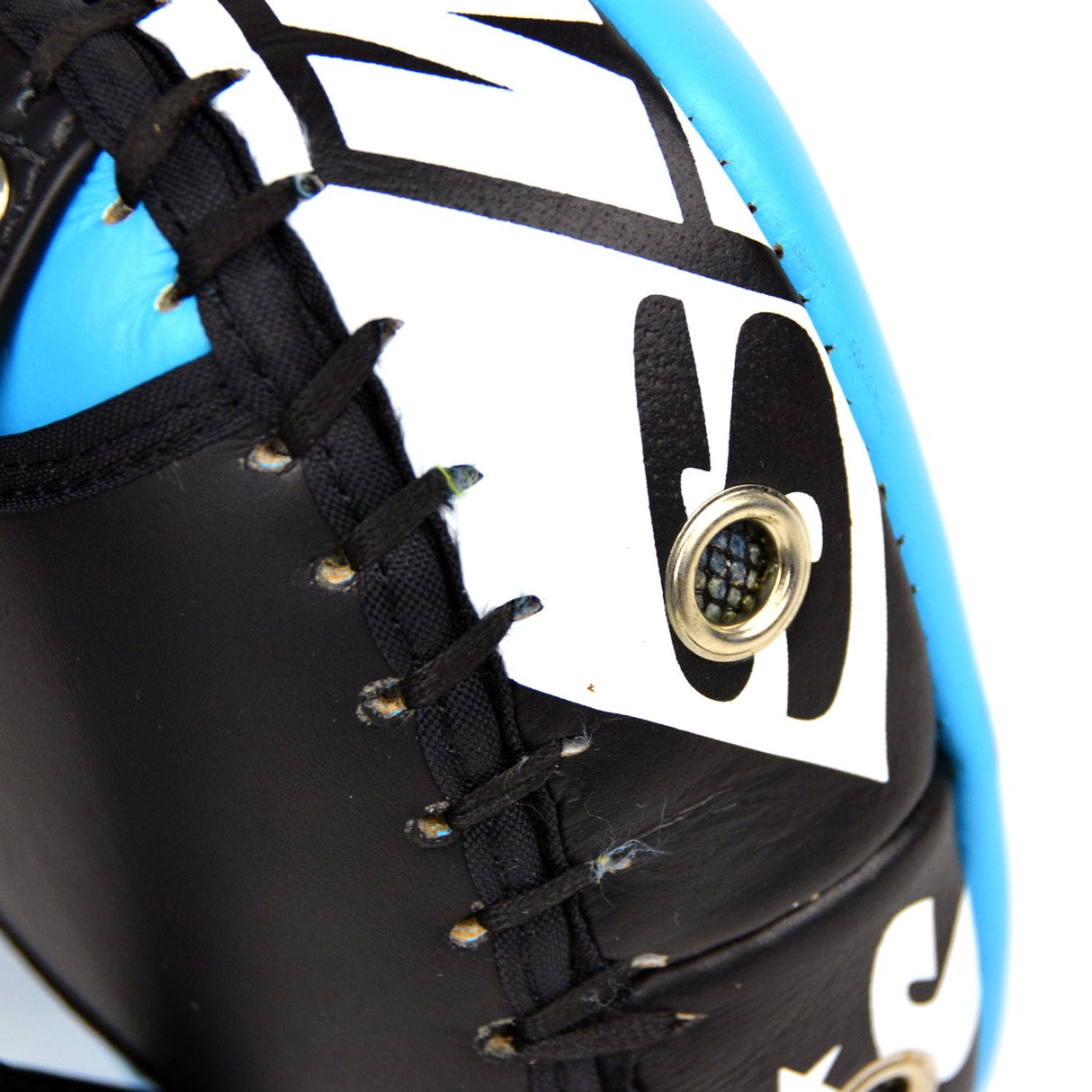 KPL10 Twins Curved Leather Thai Kick Pads Light Blue-Black