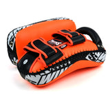 KPL10 Twins Curved Leather Thai Kick Pads Orange-Black