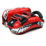 KPL10 Twins Curved Leather Thai Kick Pads Red-Black