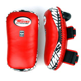 KPL10 Twins Curved Leather Thai Kick Pads Red-Black