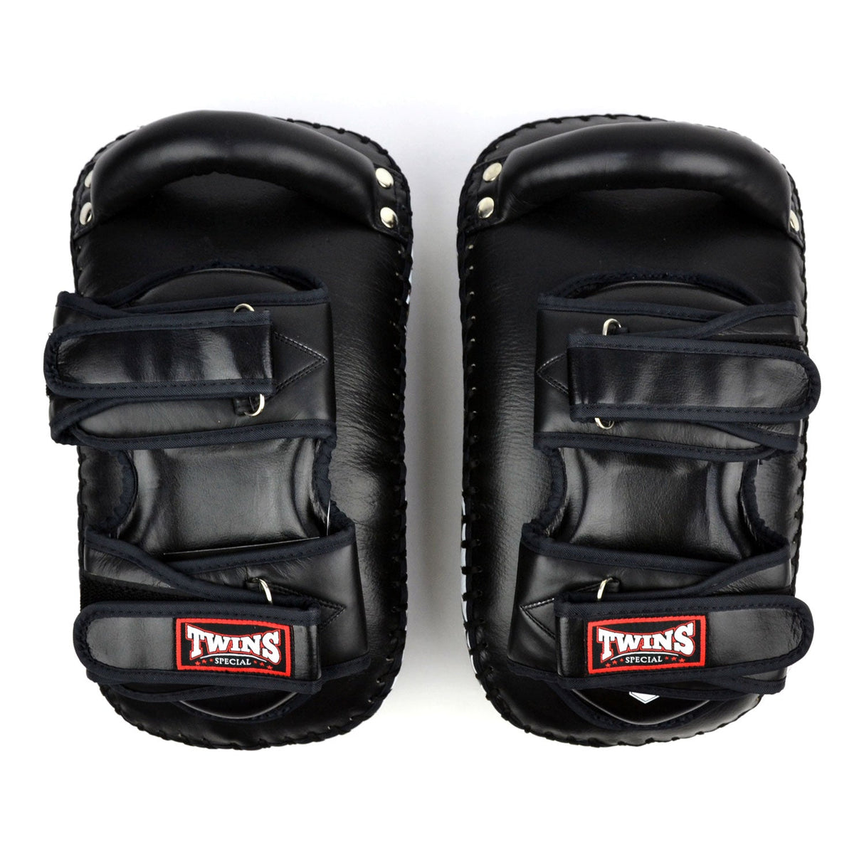 KPL12 Twins Deluxe Curved Leather Kick Pads Black