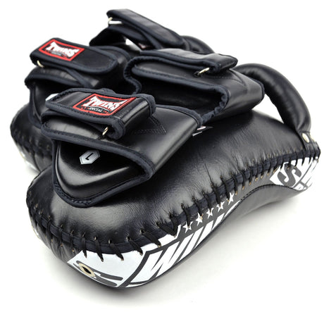 KPL12 Twins Deluxe Curved Leather Kick Pads Black
