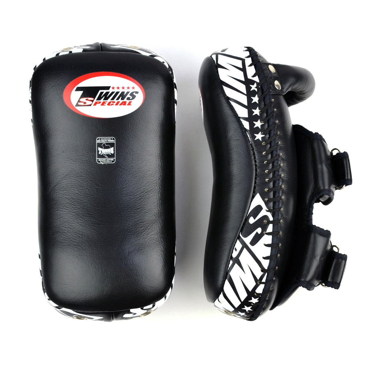 KPL12 Twins Deluxe Curved Leather Kick Pads Black