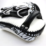 KPL12 Twins Deluxe Curved Leather Kick Pads White-Black