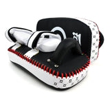 Close up of cowhide leather and microfibre texture Fairtex KPLC5 pads