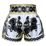 MS634 TUFF Muay Thai Shorts Golden Gladiator in White