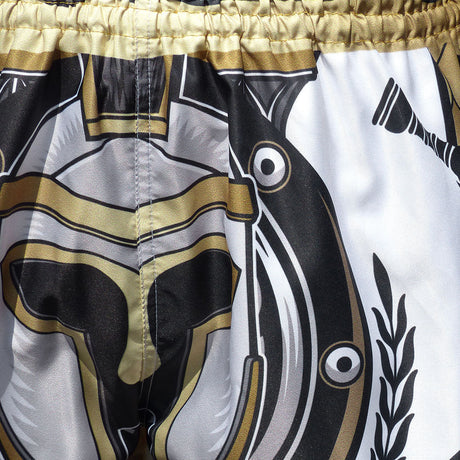 MS634 TUFF Muay Thai Shorts Golden Gladiator in White