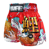 MS637 TUFF Muay Thai Shorts Red Japanese Koi Fish