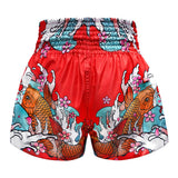 TUFF Muay Thai Shorts - MS637 - Red Japanese Koi Fish