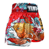TUFF Muay Thai Shorts - MS637 - Red Japanese Koi Fish