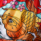 MS637 TUFF Muay Thai Shorts Red Japanese Koi Fish