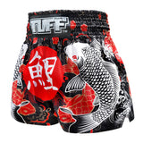 MS638 TUFF Muay Thai Shorts Black Japanese Koi Fish