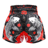MS638 TUFF Muay Thai Shorts Black Japanese Koi Fish