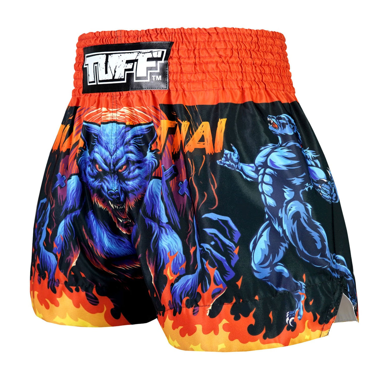 MS683 TUFF Muay Thai Shorts Midnight Werewolf