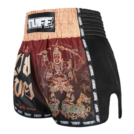 MSC101 TUFF Muaythai Shorts Retro Style Yant Narai Turning the Land