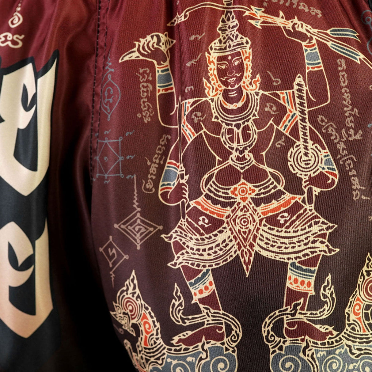 MSC101 TUFF Muaythai Shorts Retro Style Yant Narai Turning the Land