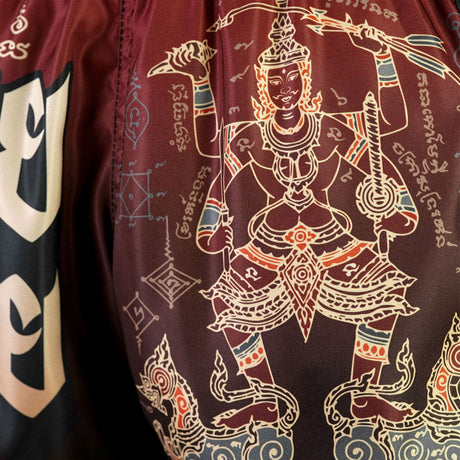 MSC101 TUFF Muaythai Shorts Retro Style Yant Narai Turning the Land