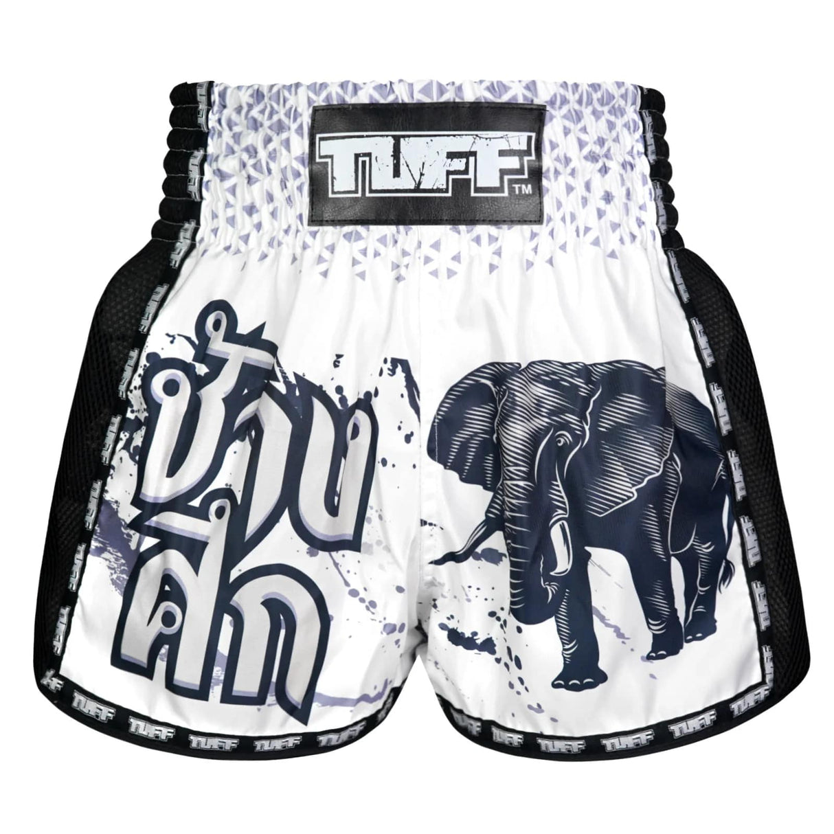 MSC112 TUFF Muaythai Shorts Retro Style War Elephant