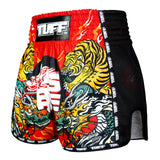 MSC113 TUFF Muaythai Shorts Retro Style Chinese Dragon and Tiger