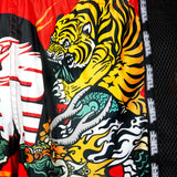 MSC113 TUFF Muaythai Shorts Retro Style Chinese Dragon and Tiger