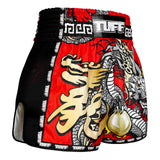 MSC116 TUFF Muaythai Shorts Retro Style Red Chinese Dragon