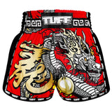 MSC116 TUFF Muaythai Shorts Retro Style Red Chinese Dragon