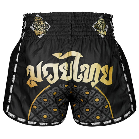 MSC117 TUFF Muaythai Shorts Retro Style Singha Yantra with War Flag