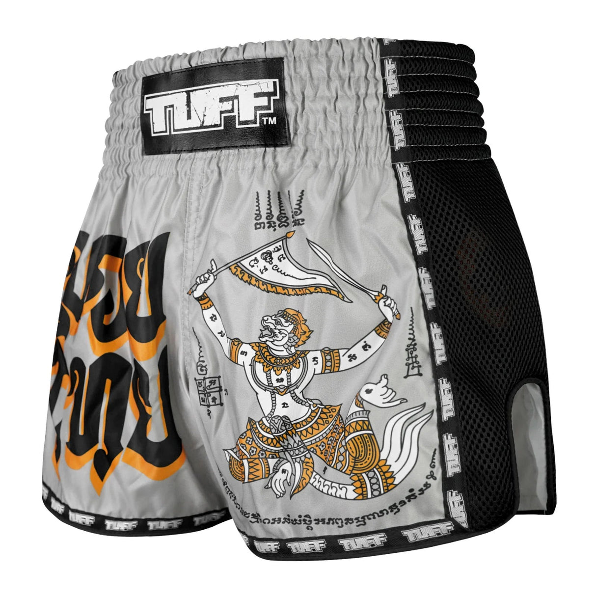 MSC118 TUFF Muaythai Shorts Retro Style Hanuman Yantra with War Flag