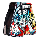 MSC126 TUFF Muaythai Shorts Retro Style Red Furious Tiger