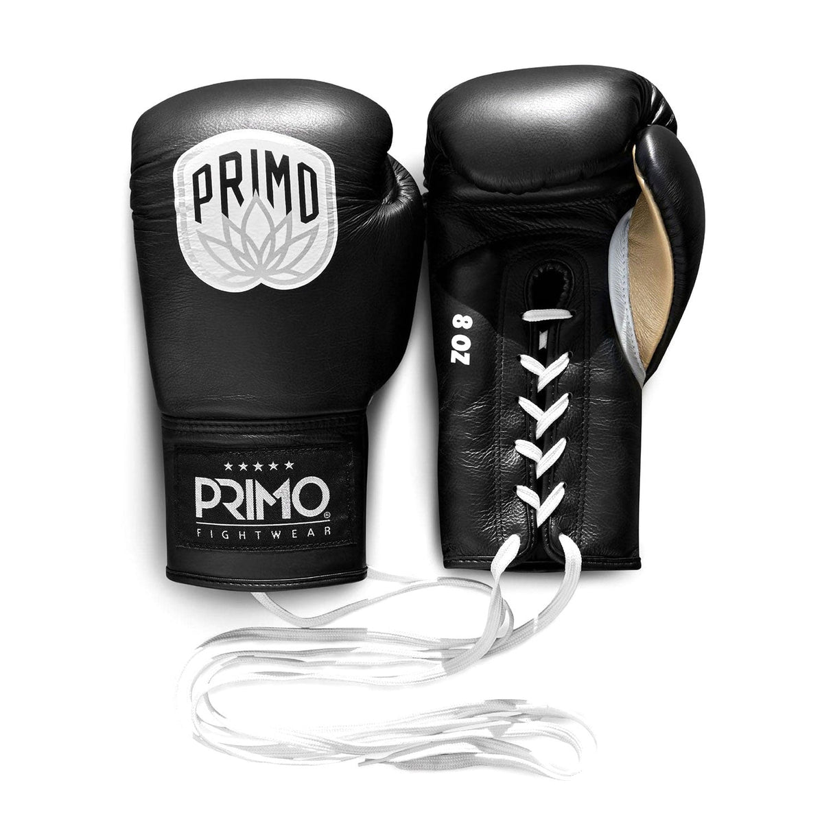 Primo Pro Lace-Up Boxing Gloves - Onyx Black