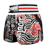 RMS102 TUFF High-Cut Retro Muaythai Shorts Waves of Bushido Elegance
